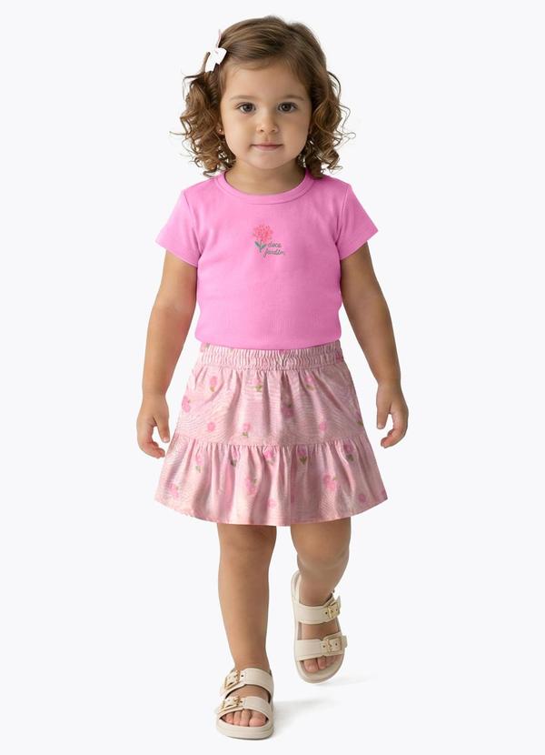 Conjunto Ribana com Elastano Leve Rosa