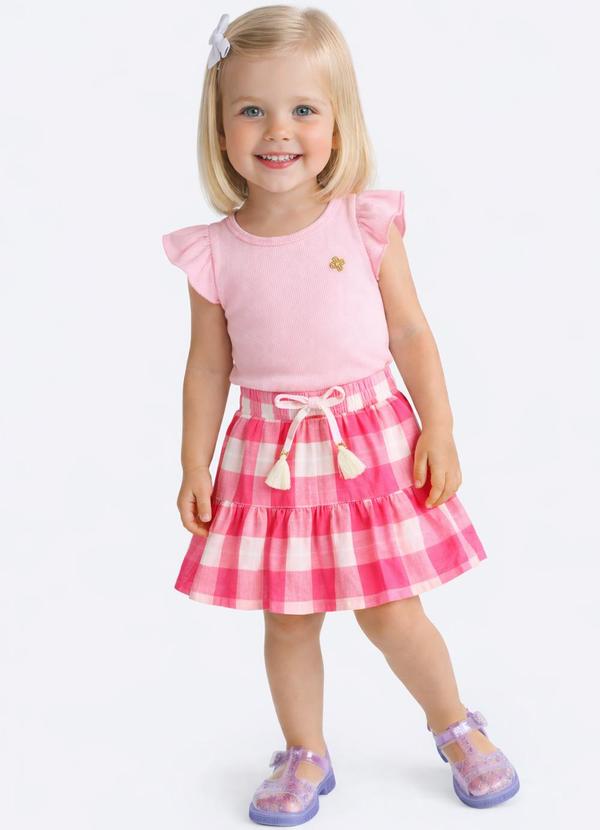 Conjunto Ribana com Elastano Leve Rosa