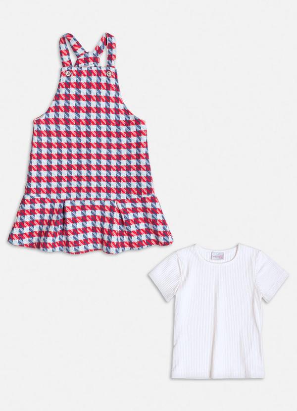 Conjunto Rosa de Pied Coq Branco