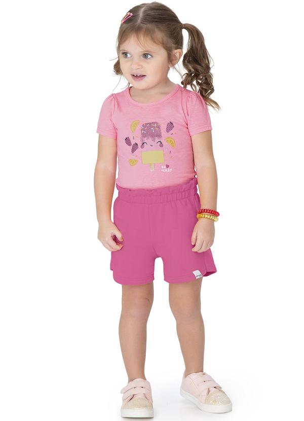 Vista 2 Conjunto Eu Amo Verão Menina Rosa Malwee Kids Malwee Kids