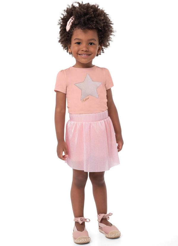 Conjunto Rosê Estrela com Bordado Menina