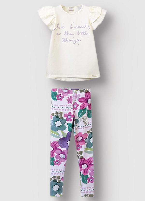 Conjunto See Beauty Floral Menina Off White