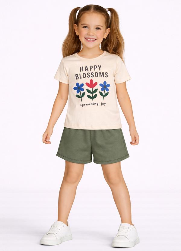 Conjunto Short e Blusa Estampada Laranja