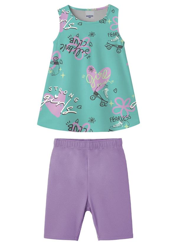 Conjunto Strong Girl em Malha Azul