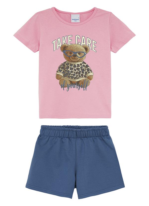 Conjunto Take Care com Ursinho Rosa