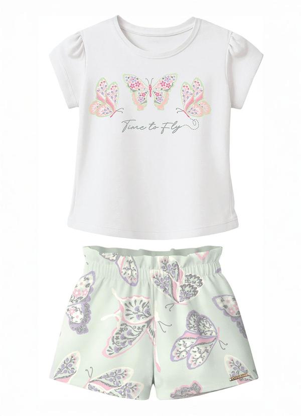 Conjunto Time To Fly com Lantejoulas Branco