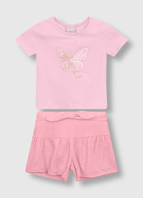 Conjunto Time To Fly com Lantejoulas Rosa