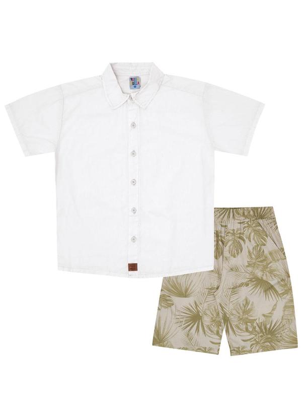 Conjunto Tricoline Menina Branco
