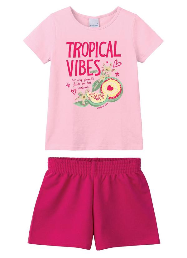 Conjunto Tropical Vibes Moletinho Rosa Claro