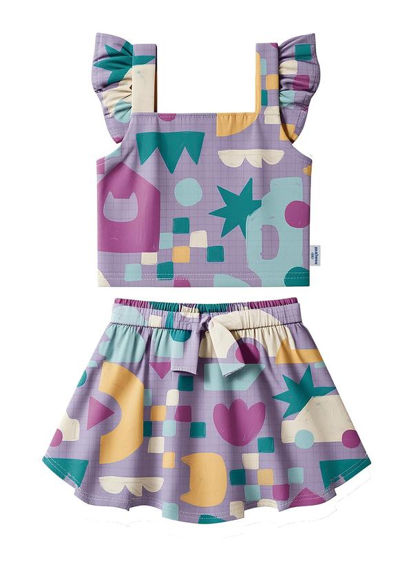 Conjunto Tulipas e Gatos Lavanda