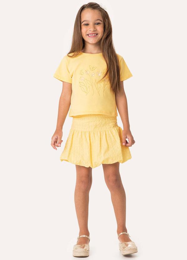Conjunto Tulipas em Anarruga Amarelo