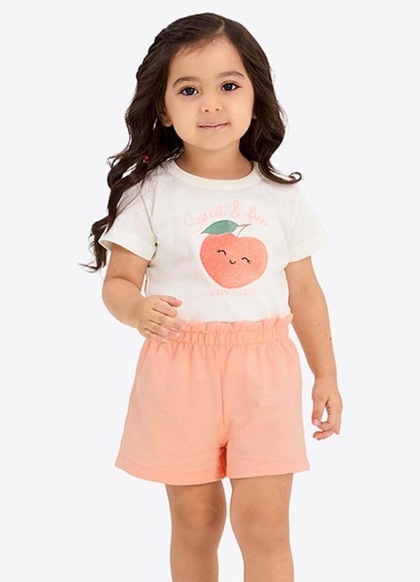 Conjunto Verão Menina com Bordado Bege