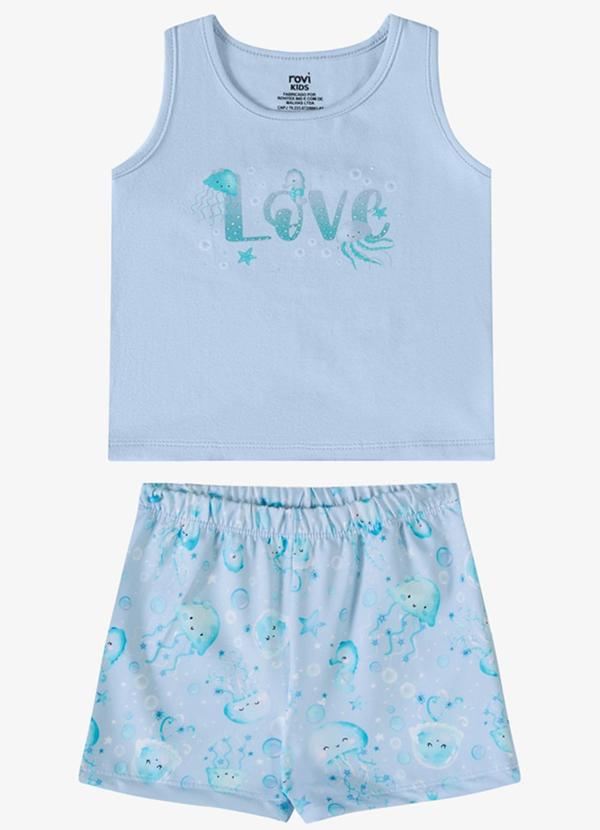 Conjunto Verão Menina com Estampa Azul