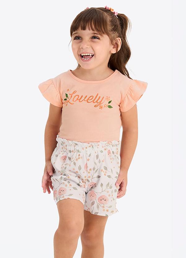 Conjunto Verão Menina com Foil Rosa