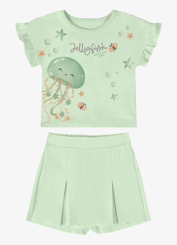 Conjunto Verão Menina com Foil Verde