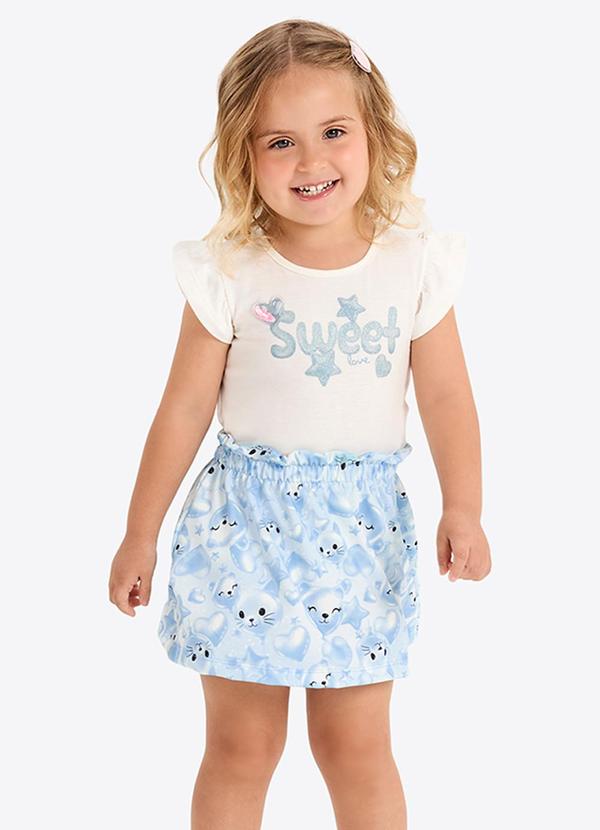Conjunto Verão Menina com Glitter Bege