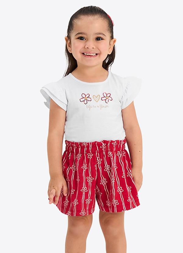 Conjunto Verão Menina com Lantejoulas Branco