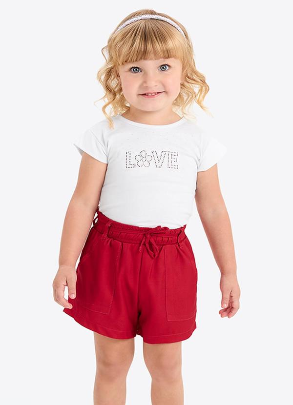 Conjunto Verão Menina com Strass Branco