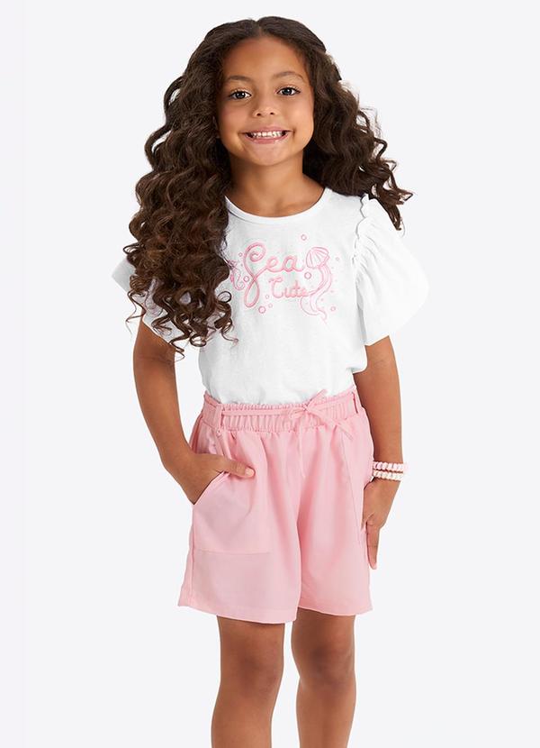 Conjunto Verão Menina com Strass Branco