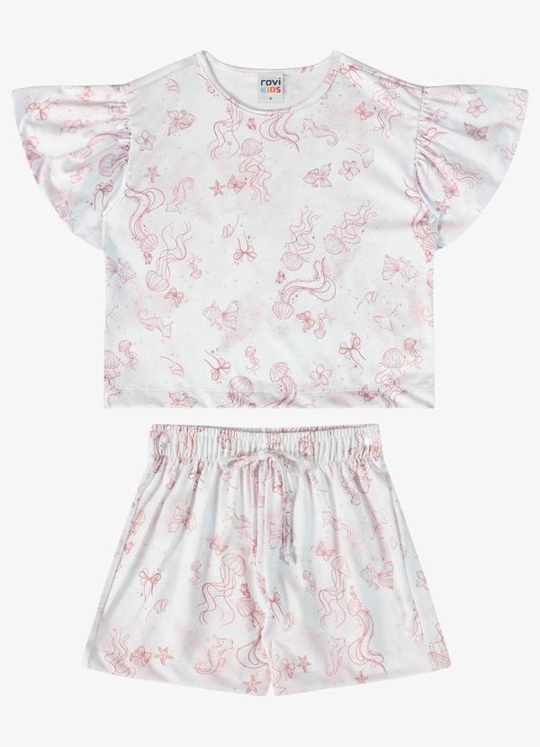 Conjunto Verão Menina com Strass Rosa