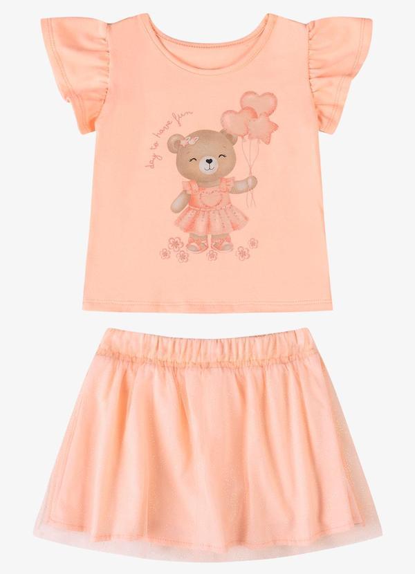 Conjunto Verão Menina com Strass Rosa