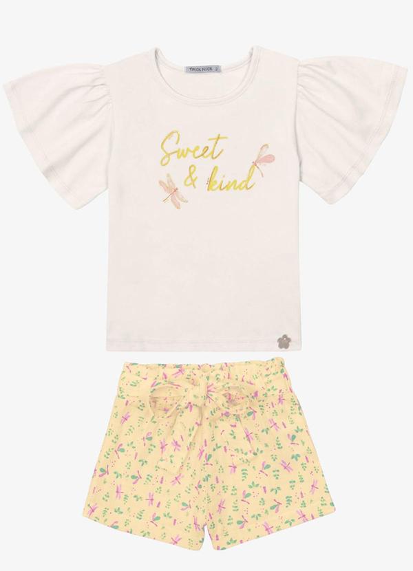 Conjunto Verão Menina Curto com Estampa Amarelo