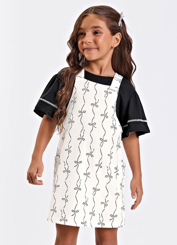 Conjunto Verão Menina Curto Estampado Bege