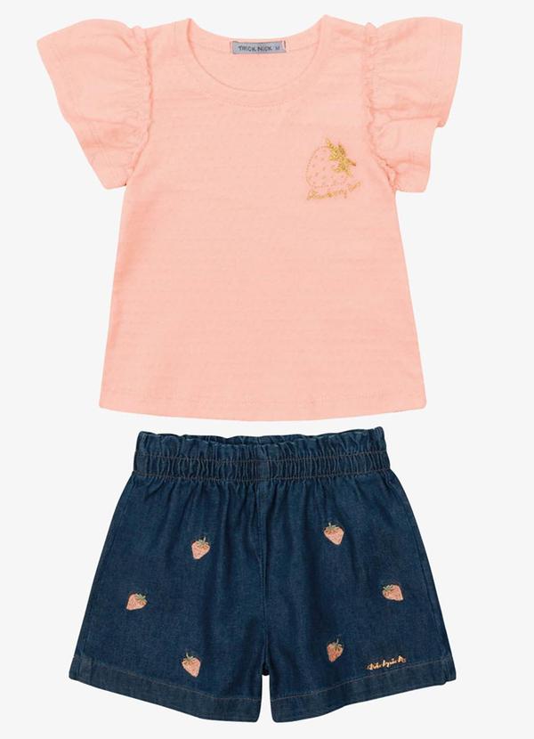 Conjunto Verão Menina Curto Rosa