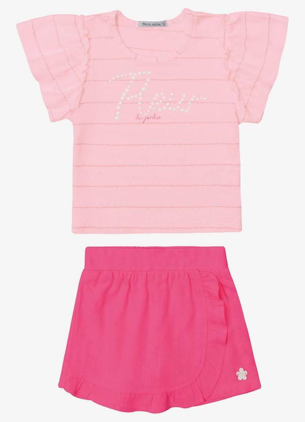 Conjunto Verão Menina Curto Rosa