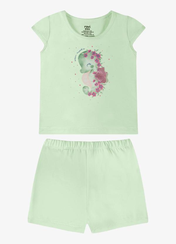 Conjunto Verão Menina Peça Interativa Verde