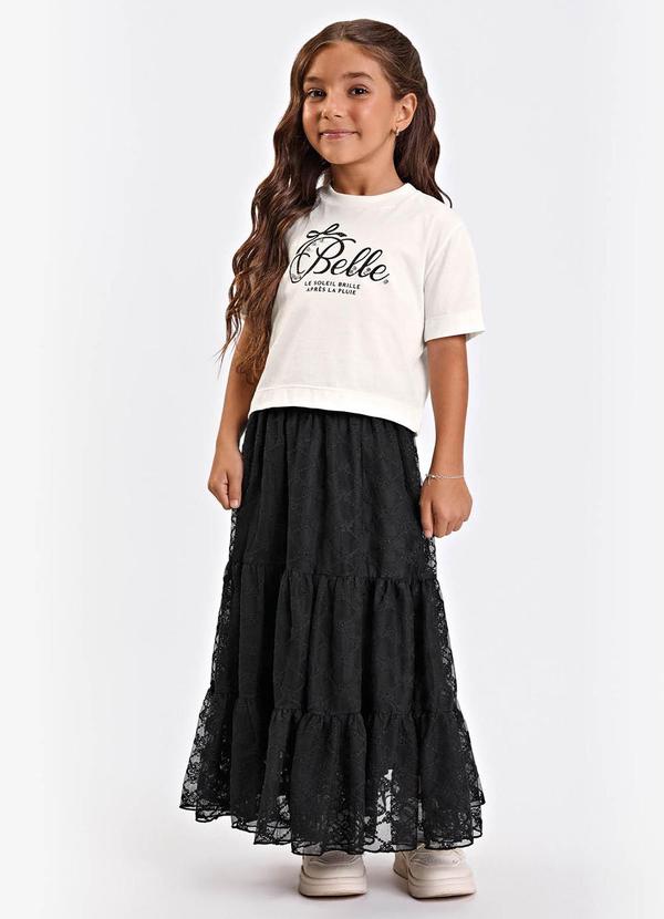 Conjunto Verão Meninas Midi com Estampa Bege