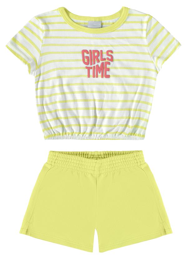 Vista 2 Conjunto Verde Limão Girls Time Menina Malwee Kids Malwee Kids