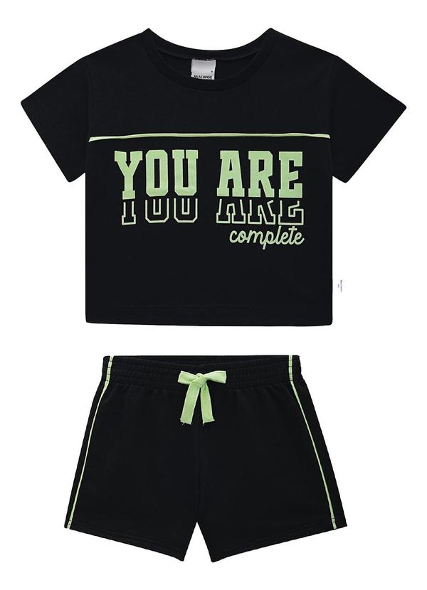 Vista 2 Conjunto You Are Complete Preto Malwee Kids Malwee Kids