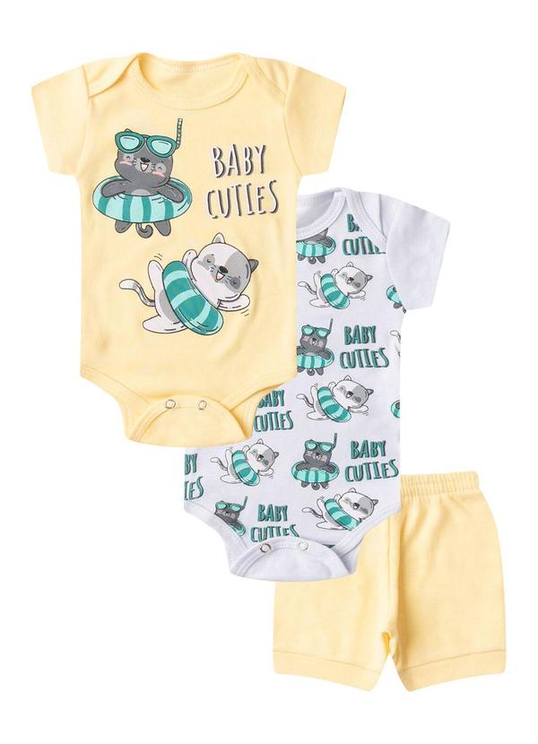 Kit Body Infantil Curto 3 Peças Amarelo