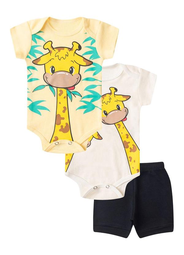 Kit Body Infantil Curto 3 Peças Amarelo