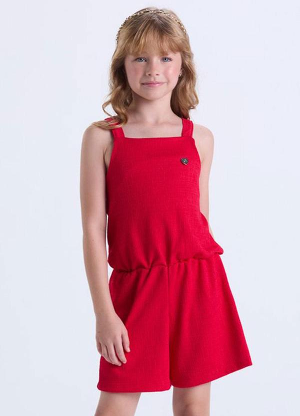Macaquinho Infantil Feminino Rustique Vermelho