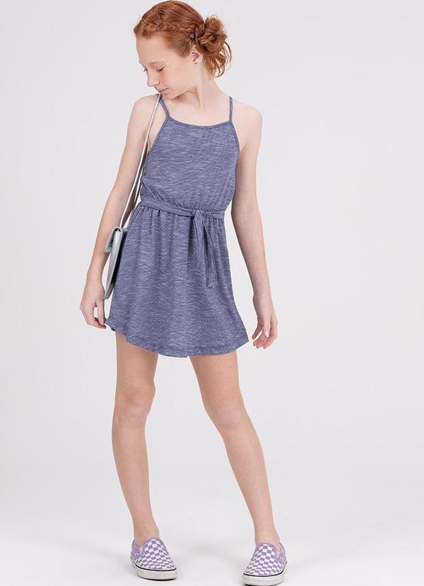 Vista 2 Vestido Infantil Alcinha Laço Azul VIDA COSTEIRA VIDA COSTEIRA