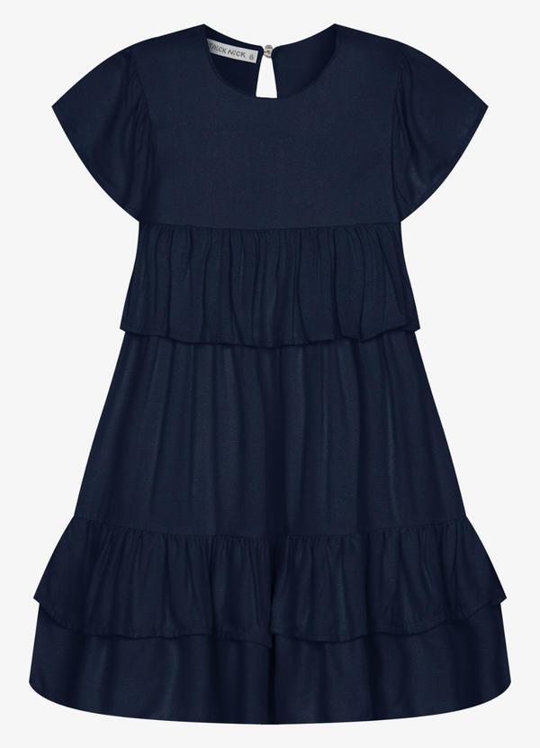 Vestido Infantil Feminino Viscose Azul