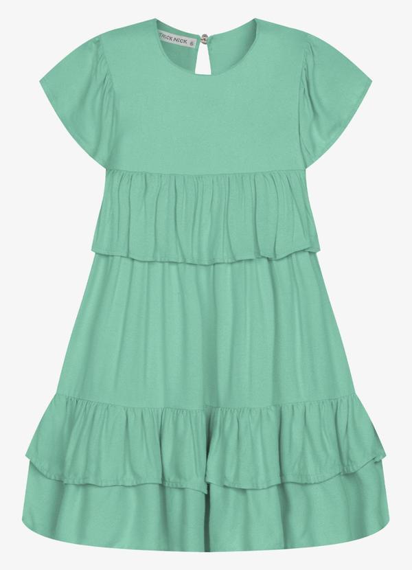 Vestido Infantil Feminino Viscose Verde