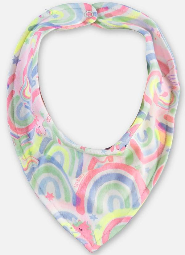 Vista 2 Babador Suedine Bebê Menina Branco Up Baby Up Baby
