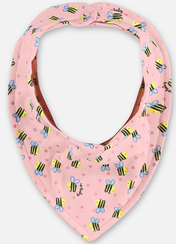 Vista 2 Babador Suedine Bebê Menina Rosa Up Baby Up Baby