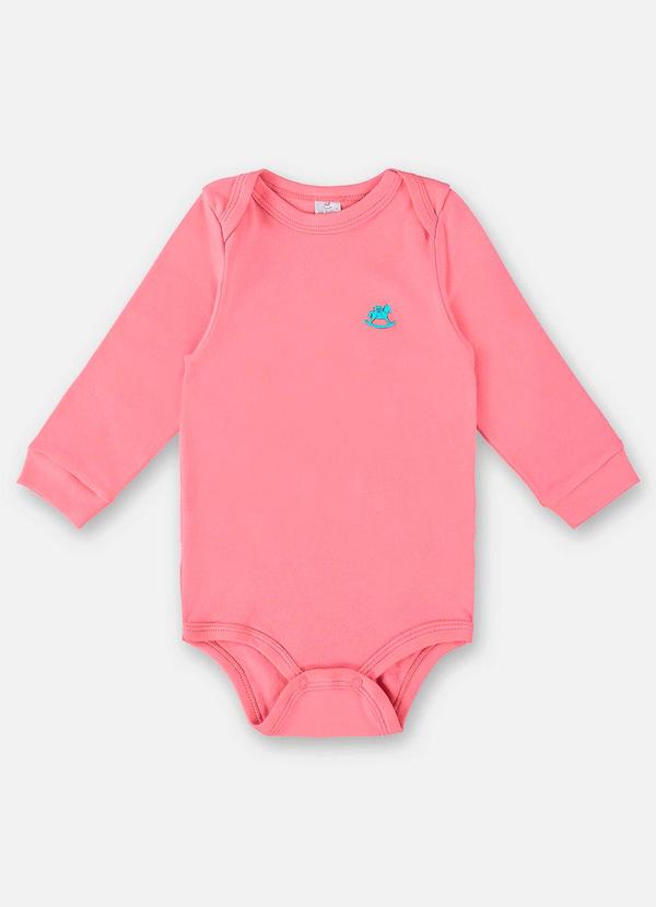 Vista 2 Body em Suedine Unissex para Bebê Rosa