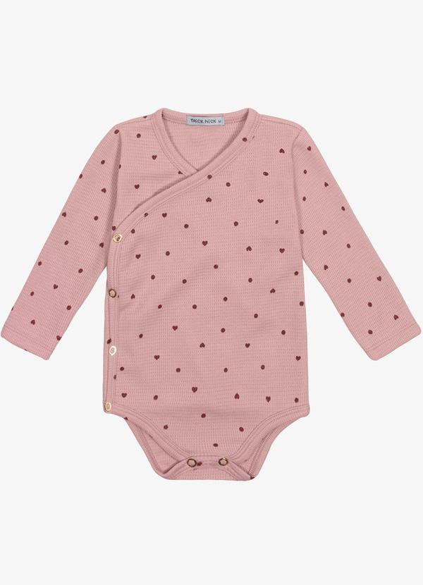 Body Feminino em Malhão Estampado Rosa