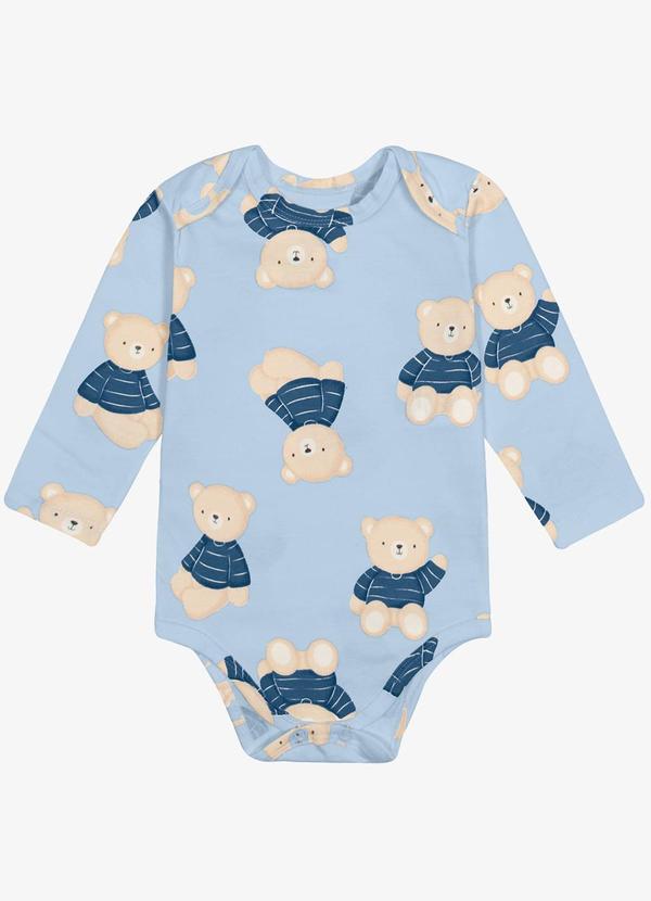 Body Infantil Manga Longa Cotton Azul