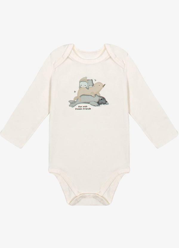 Body Infantil Masculino Cotton Bege