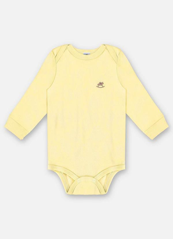 Vista 2 Body Manga Longa Unissex Suedine Amarelo Up Baby Up Baby