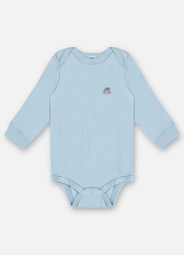 Vista 2 Body Manga Longa Unissex Suedine Azul Up Baby Up Baby
