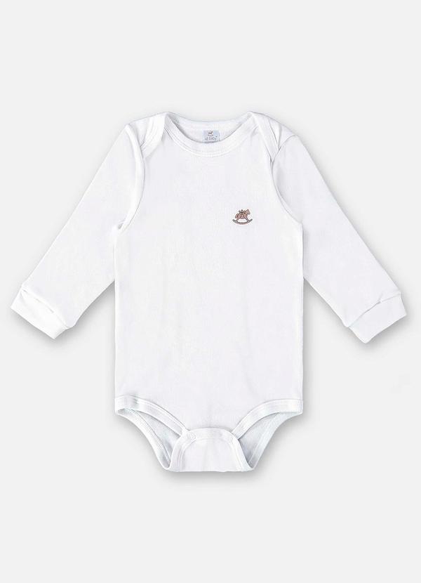 Vista 2 Body Manga Longa Unissex Suedine Branco Up Baby Up Baby