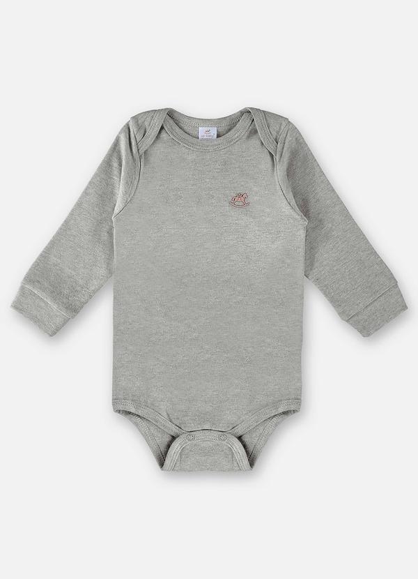 Vista 2 Body Manga Longa Unissex Suedine Cinza Up Baby Up Baby