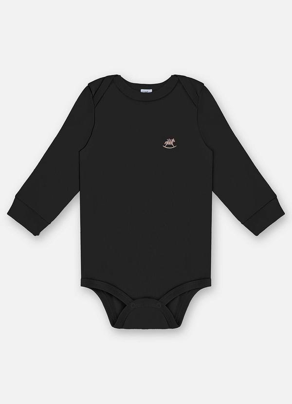 Vista 2 Body Manga Longa Unissex Suedine Preto Up Baby Up Baby